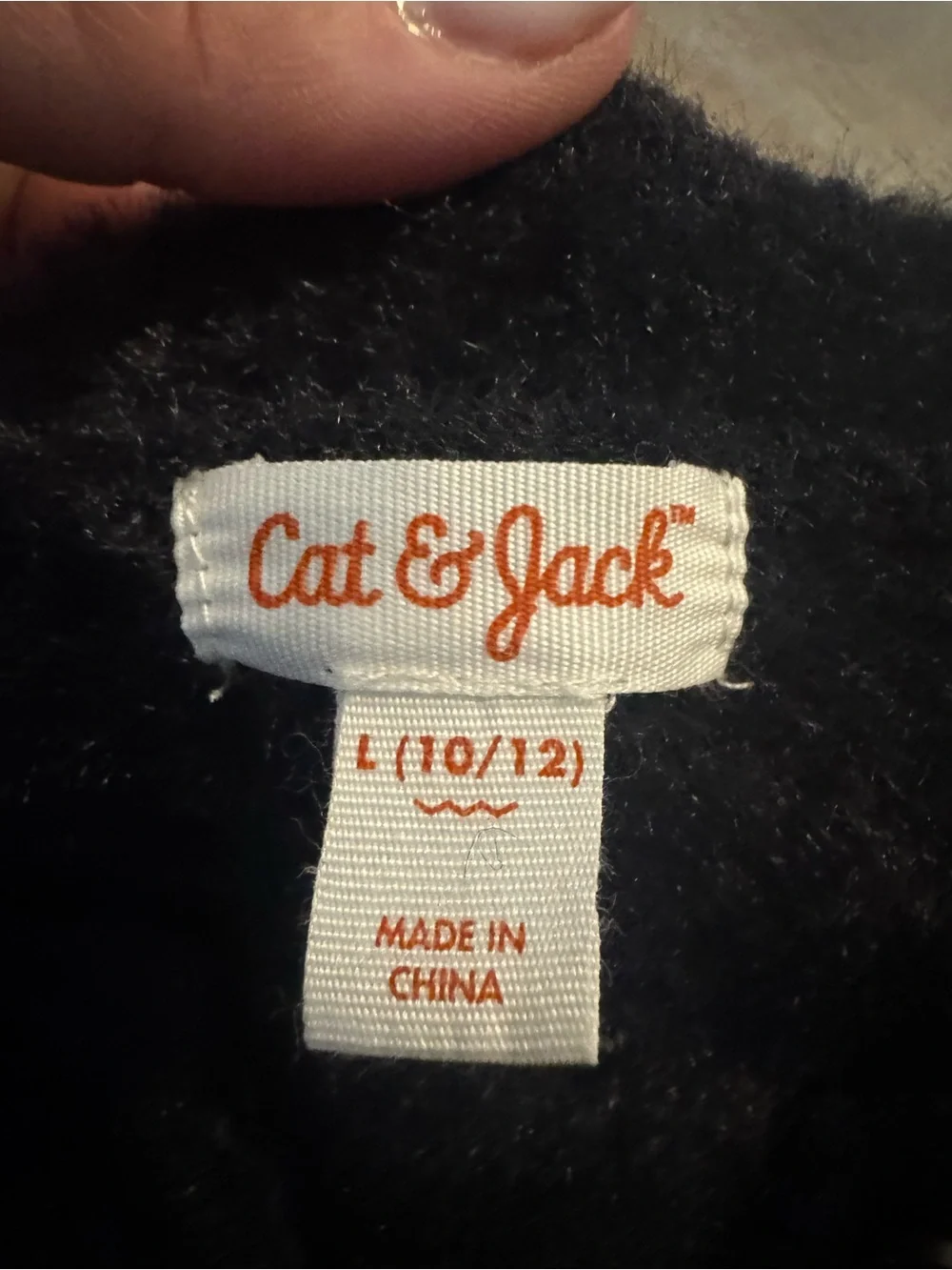 Cat & Jack Black Faux Fur Button-Front Teddy Sweater